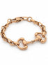 Gold chain bracelet on a white background