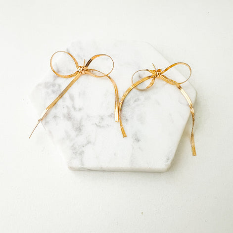 Bow Herringbone Earrings Wholesale