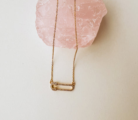 Safety Pin Bling Pendant
