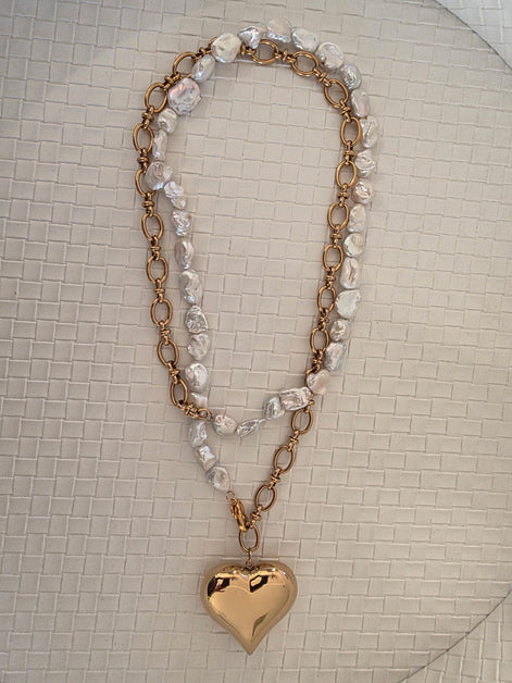 Ava Pearl Heart Pendant