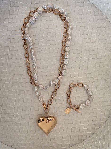 Ava Pearl Heart Pendant
