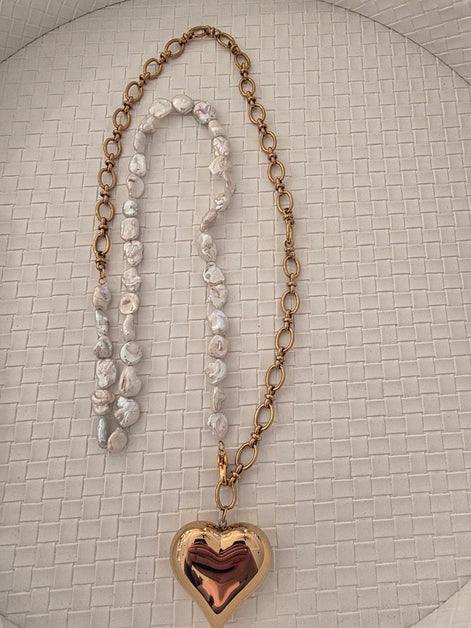 Ava Pearl Heart Pendant