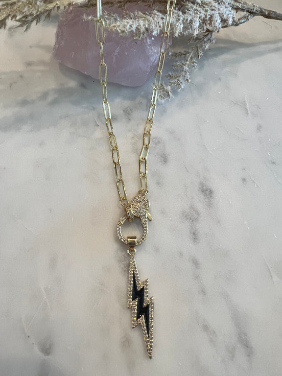 Lightning Bolt Bling Necklace