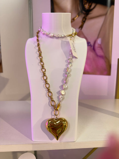 Pearl Heart Chain