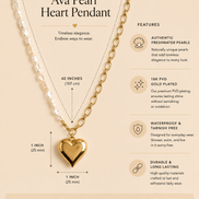 Ava Pearl Heart Pendant