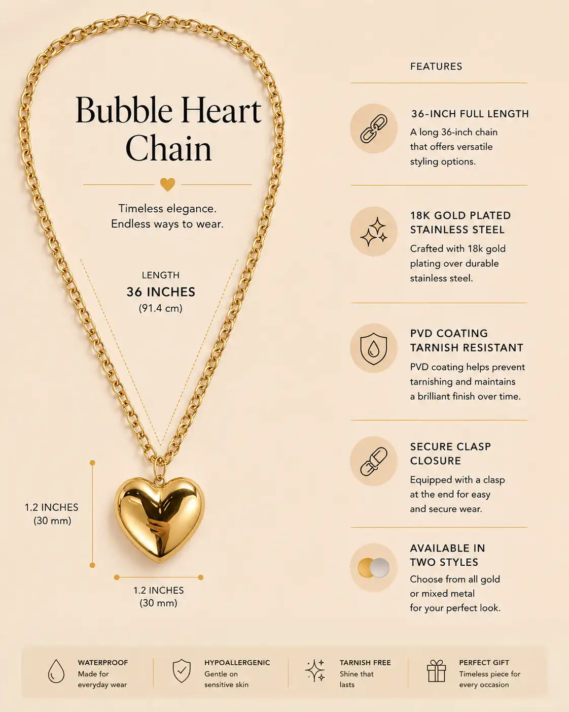 Bubble Heart Chain