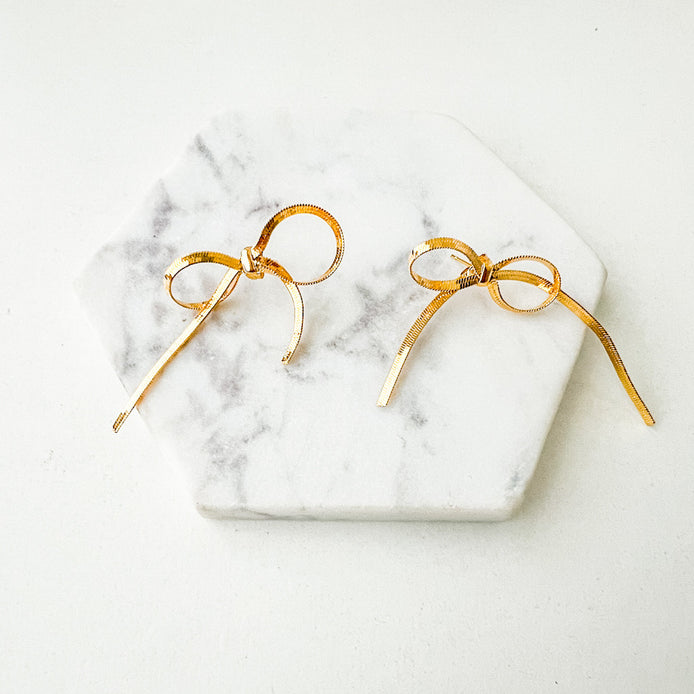 Bow Herringbone Earrings