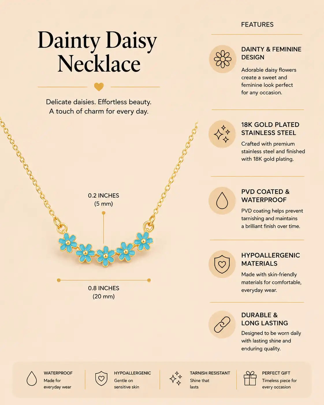 Dainty Daisy Necklace