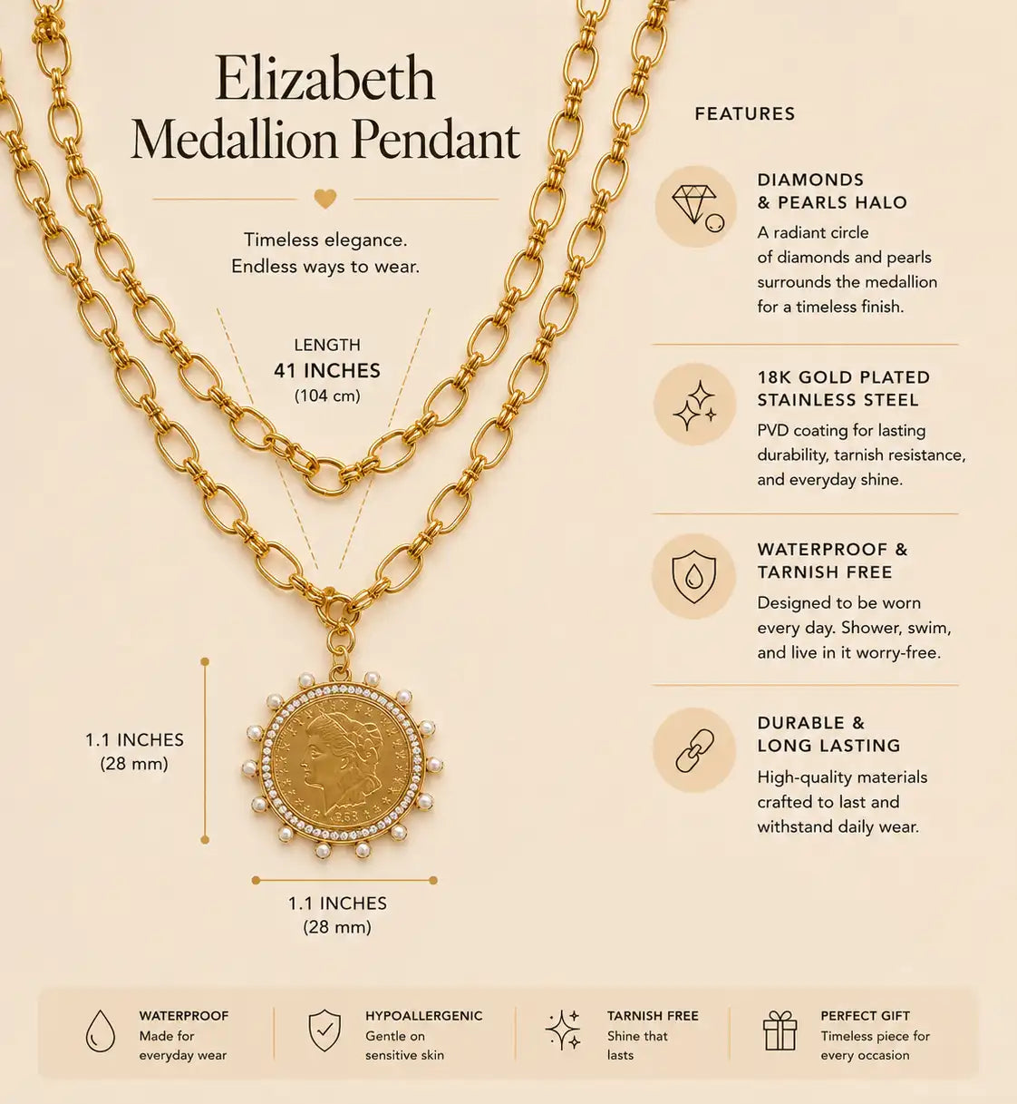 Elizabeth Medallion Pendant