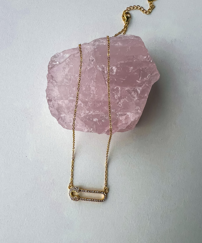 Safety Pin Bling Pendant