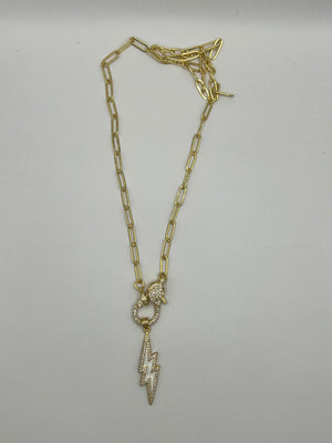 Lightning Bolt Bling Necklace Wholesale