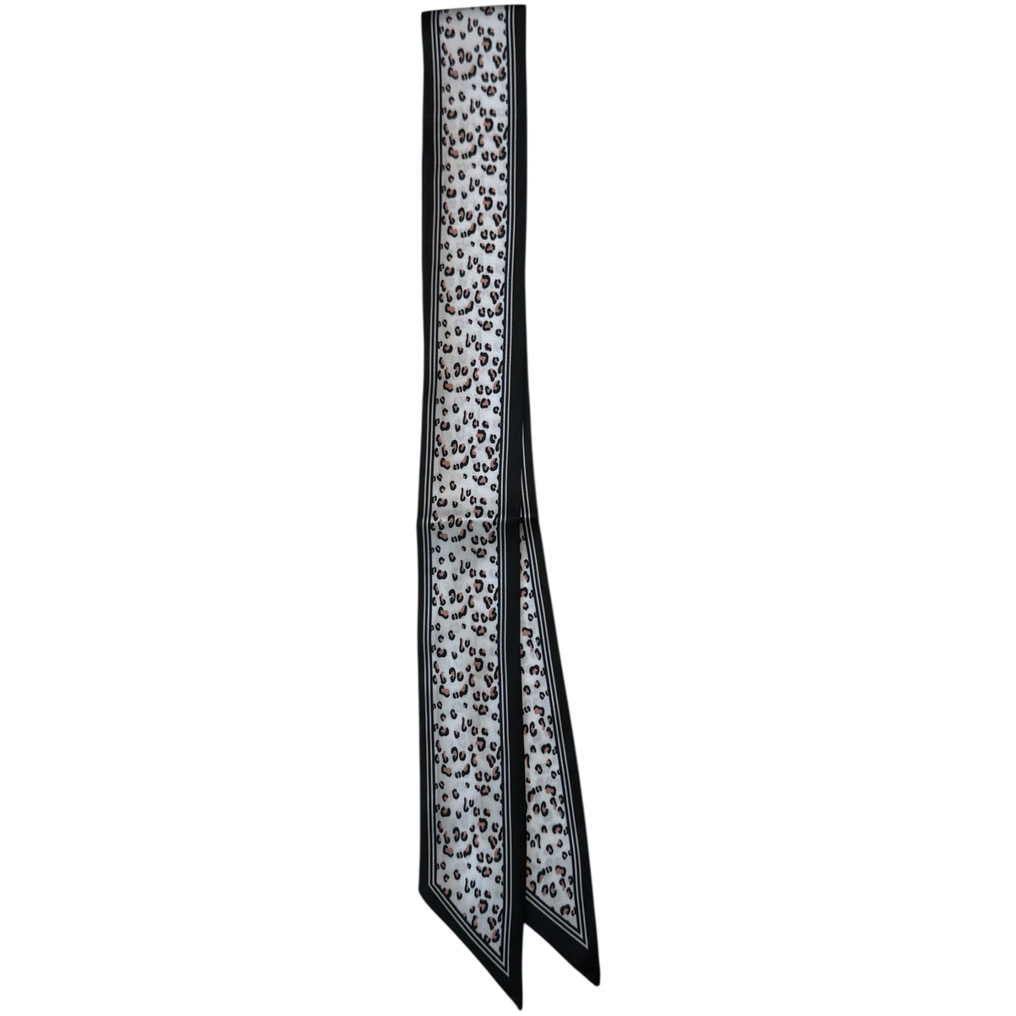 White Leopard Print Scarf