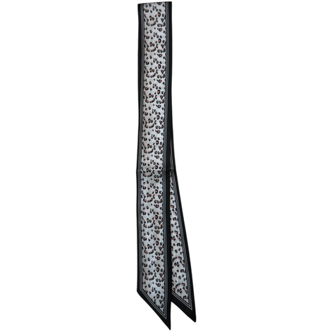 White Leopard Print Scarf