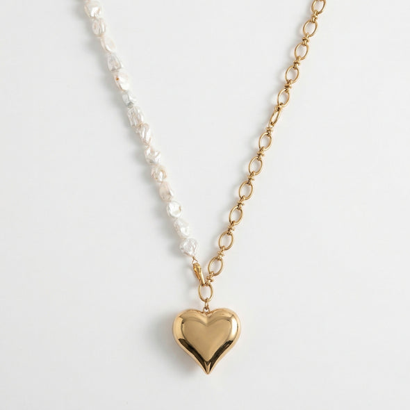 Ava Pearl Heart Pendant