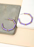 18k gold filled light purple/lavender Bamboo Hoop Earrings