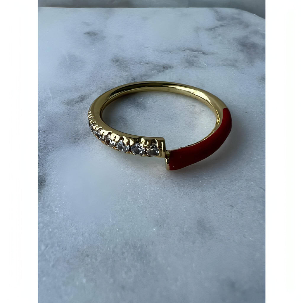 Red 14k Gold plated/CZ bling rings
