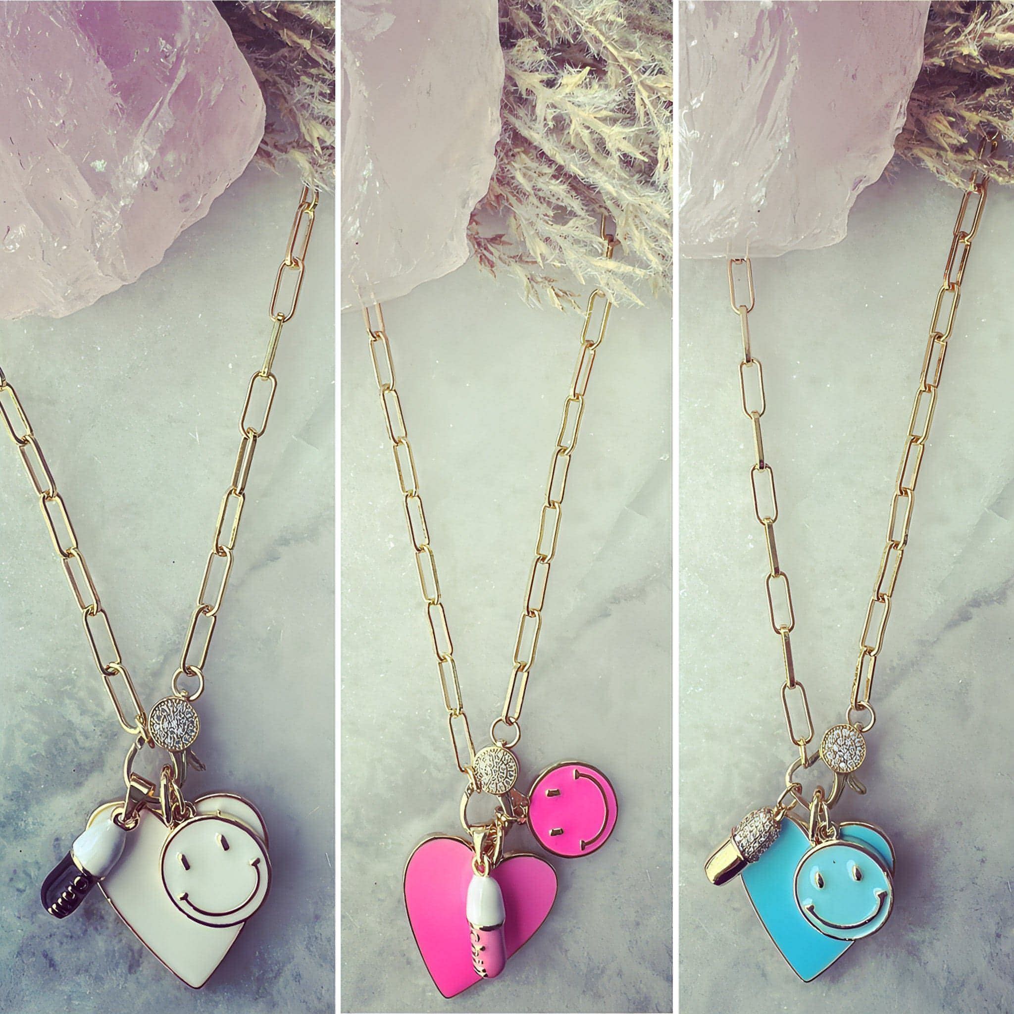 Chill Happy Heart Charm Necklace