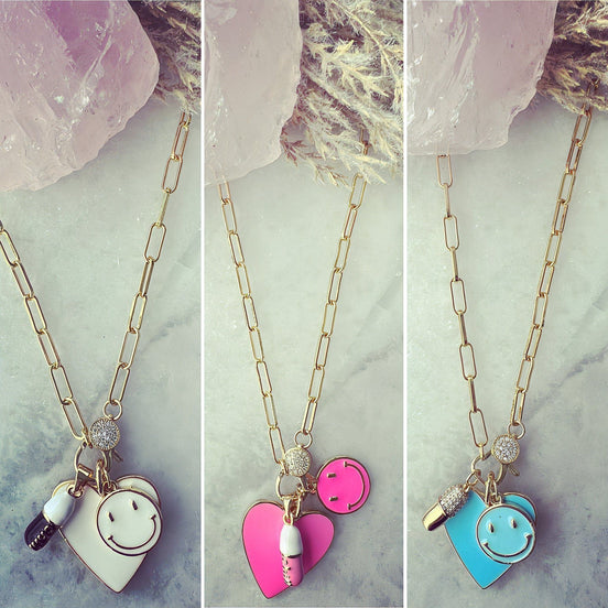 Chill Happy Heart Charm Necklace