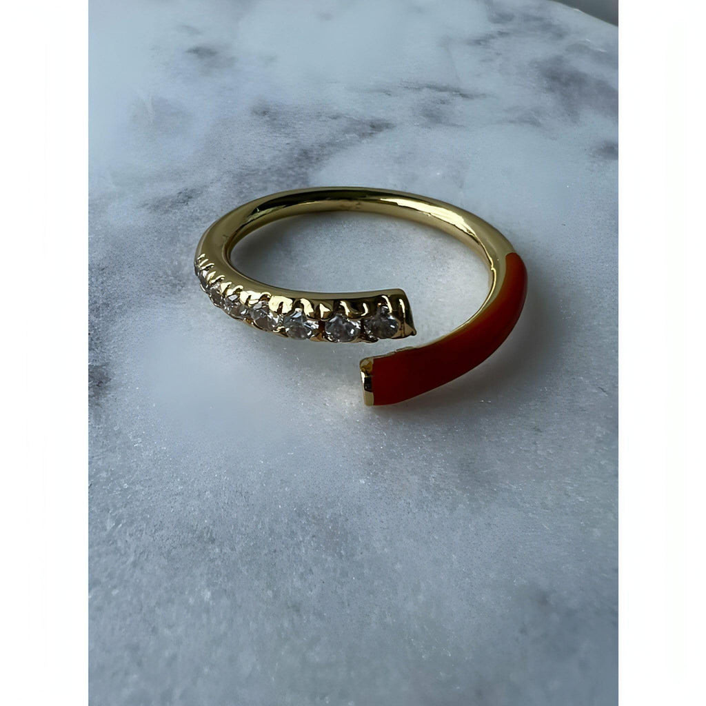 Orange 14k Gold plated/CZ bling rings