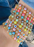 Colorful Gold Evil Eye Adjustable 14k gold plated bracelet
