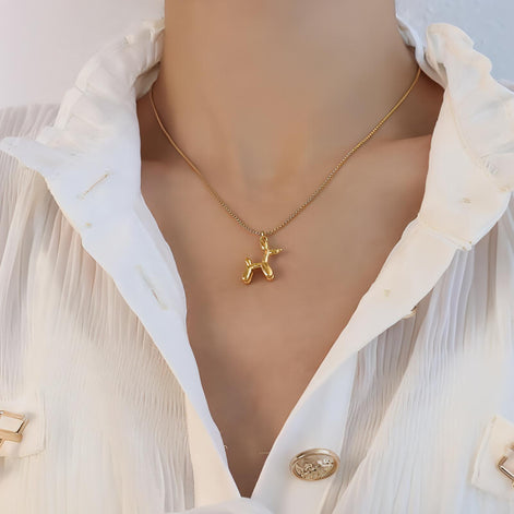 Jewelry Pet Dog Designs 18k Gold Plated Stainless Steel 2022 New Animal Charm Puppy Pendant Necklaces Balloon Dog Necklace