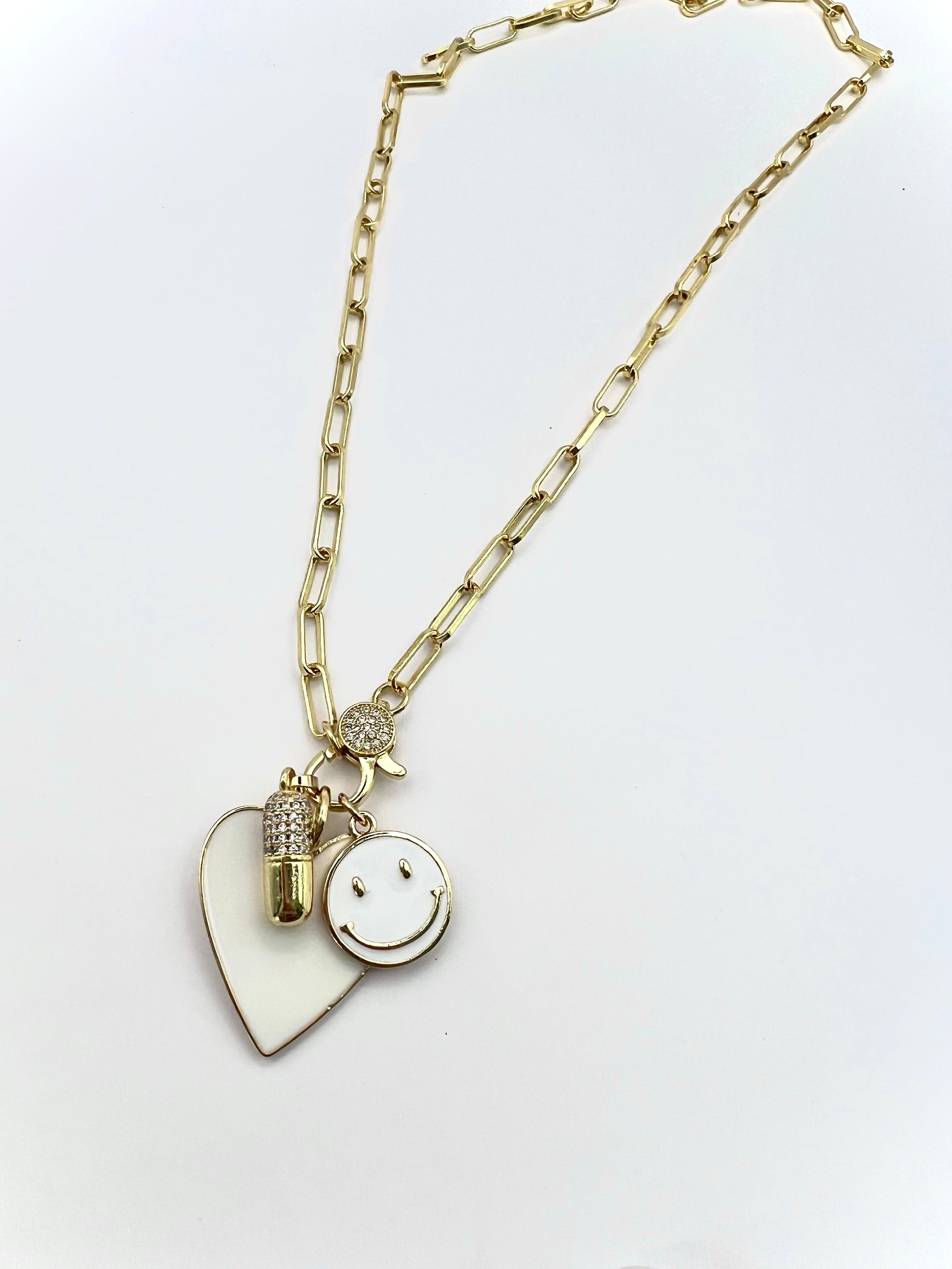 Chill Happy Heart Charm Necklace