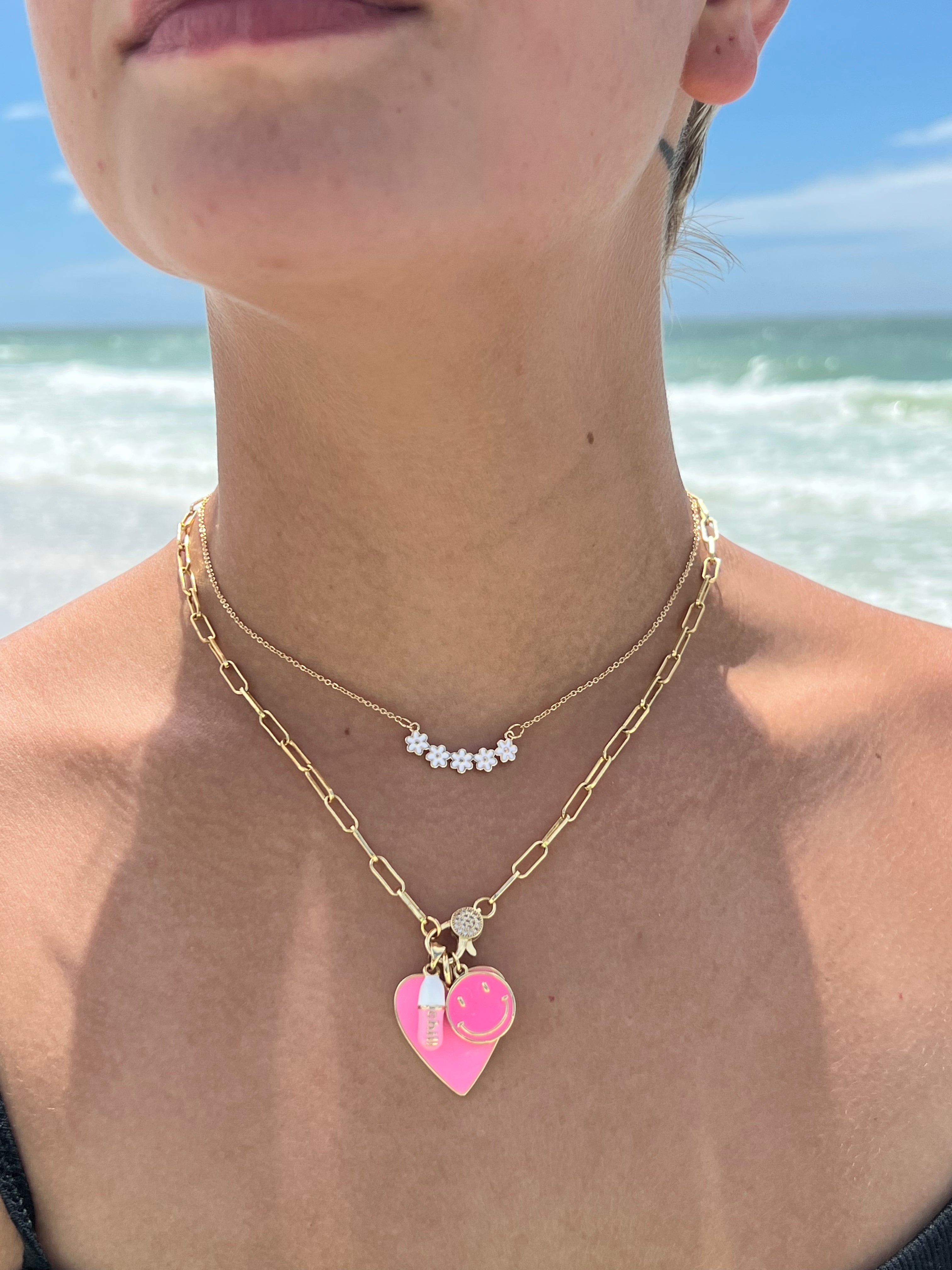 Chill Happy Heart Charm Necklace
